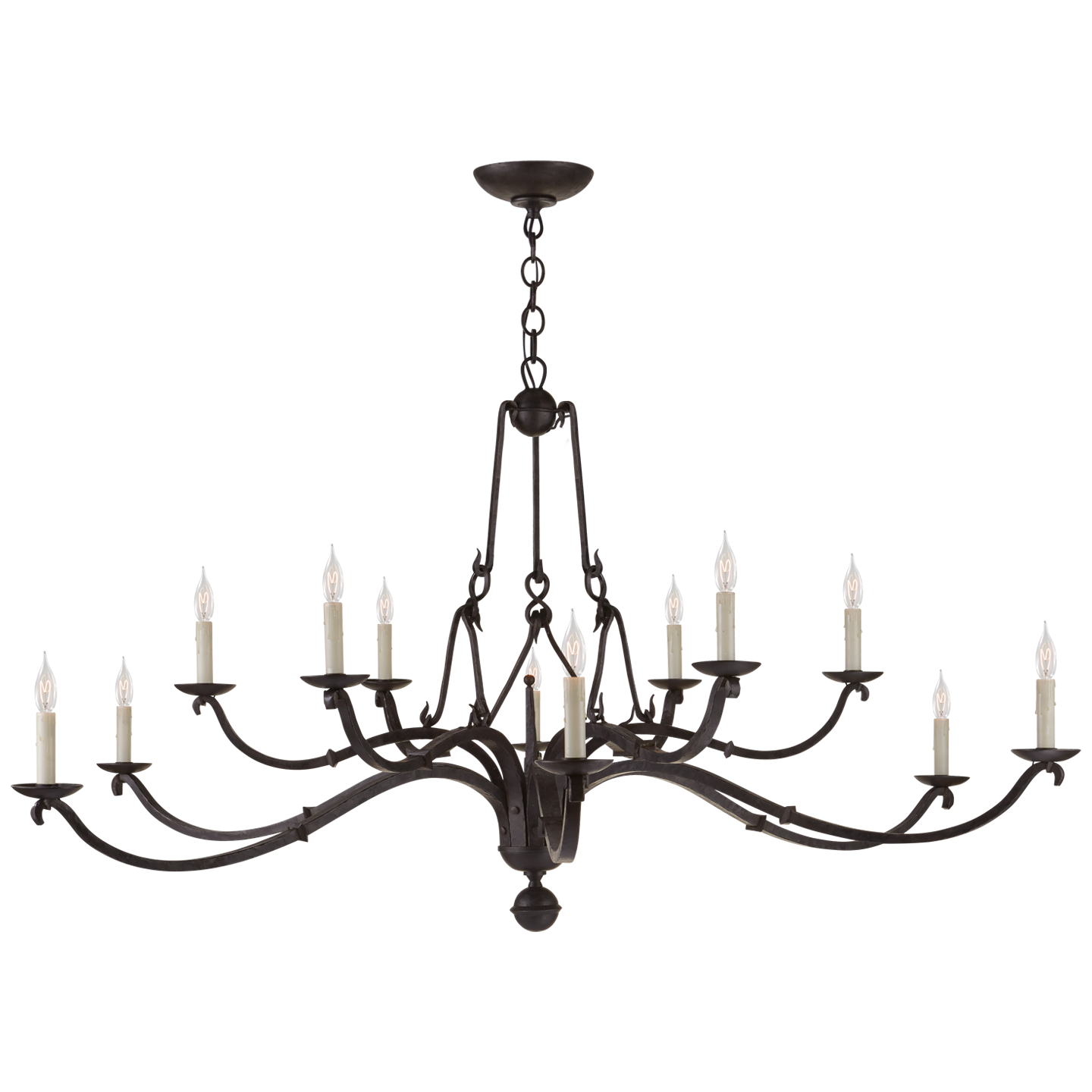 Allegra Large Two-Tiered Chandelier in Aged Iron