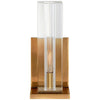 Ambar Tall Wall Light in Crystal and Hand-Rubbed Antique Brass - Salisbury & Manus