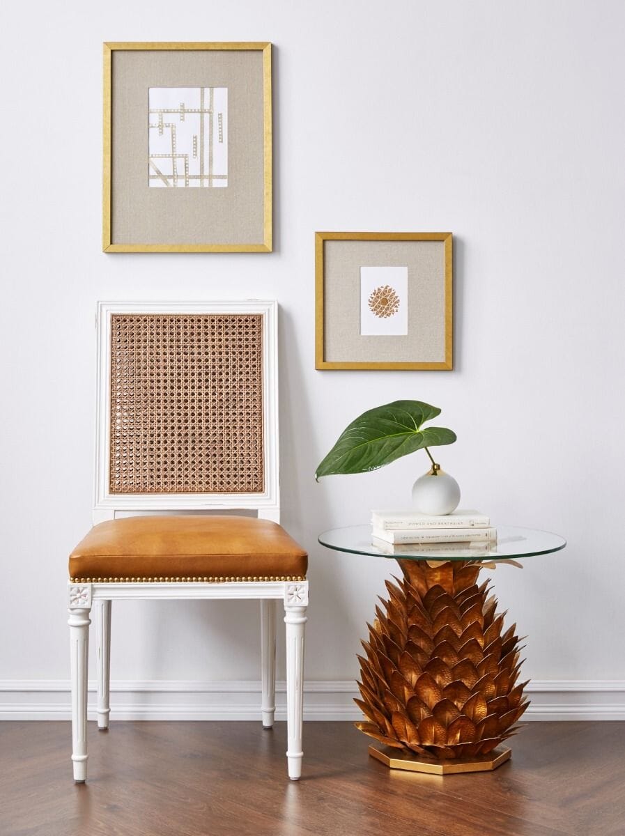 ANANAS SIDE COCKTAIL TABLE BASE, GOLD LEAF