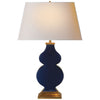 Anita Table Lamp in Midnight Blue Porcelain with Natural Paper Shade - Salisbury & Manus