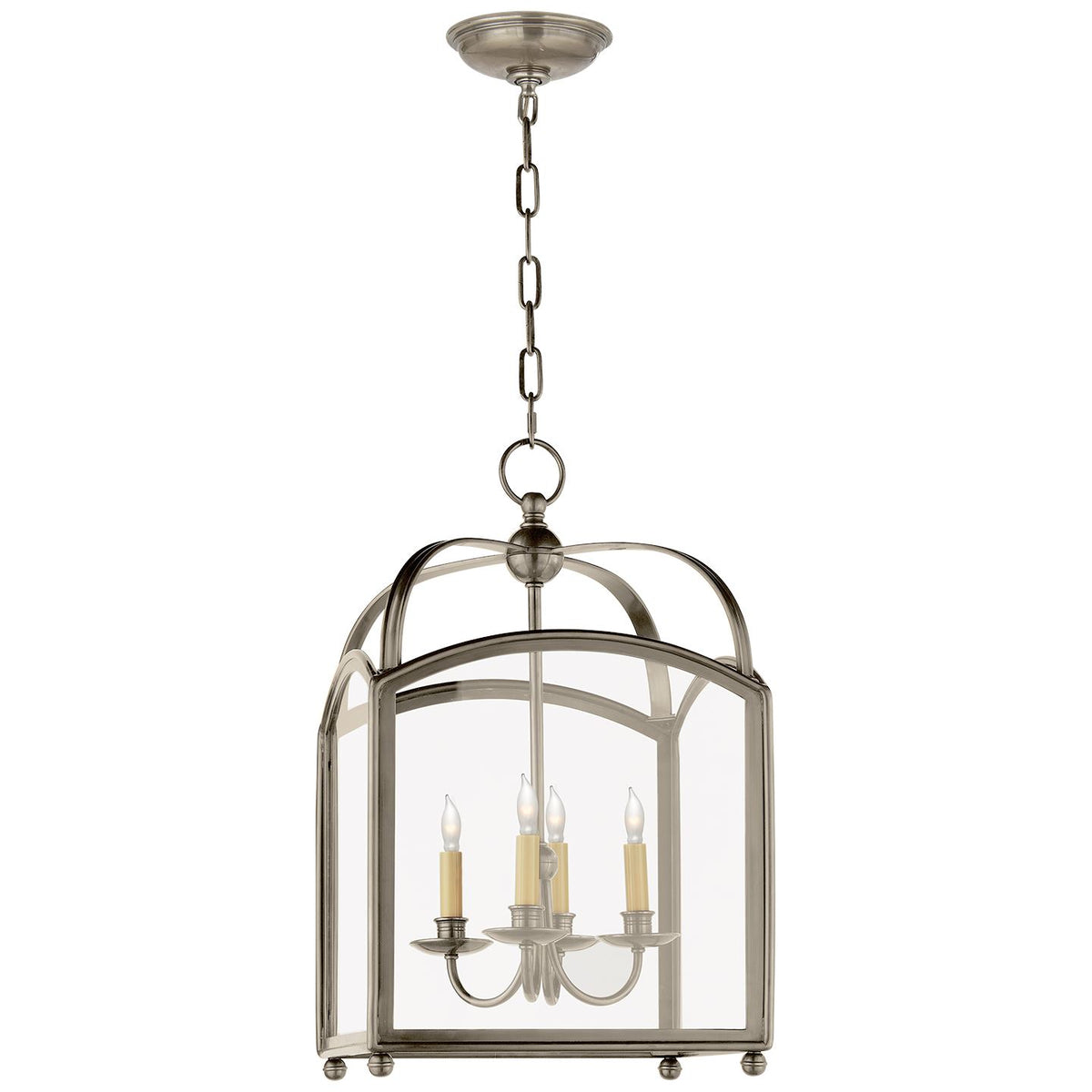 Arch Top Small Lantern in Antique Nickel - Salisbury &amp; Manus