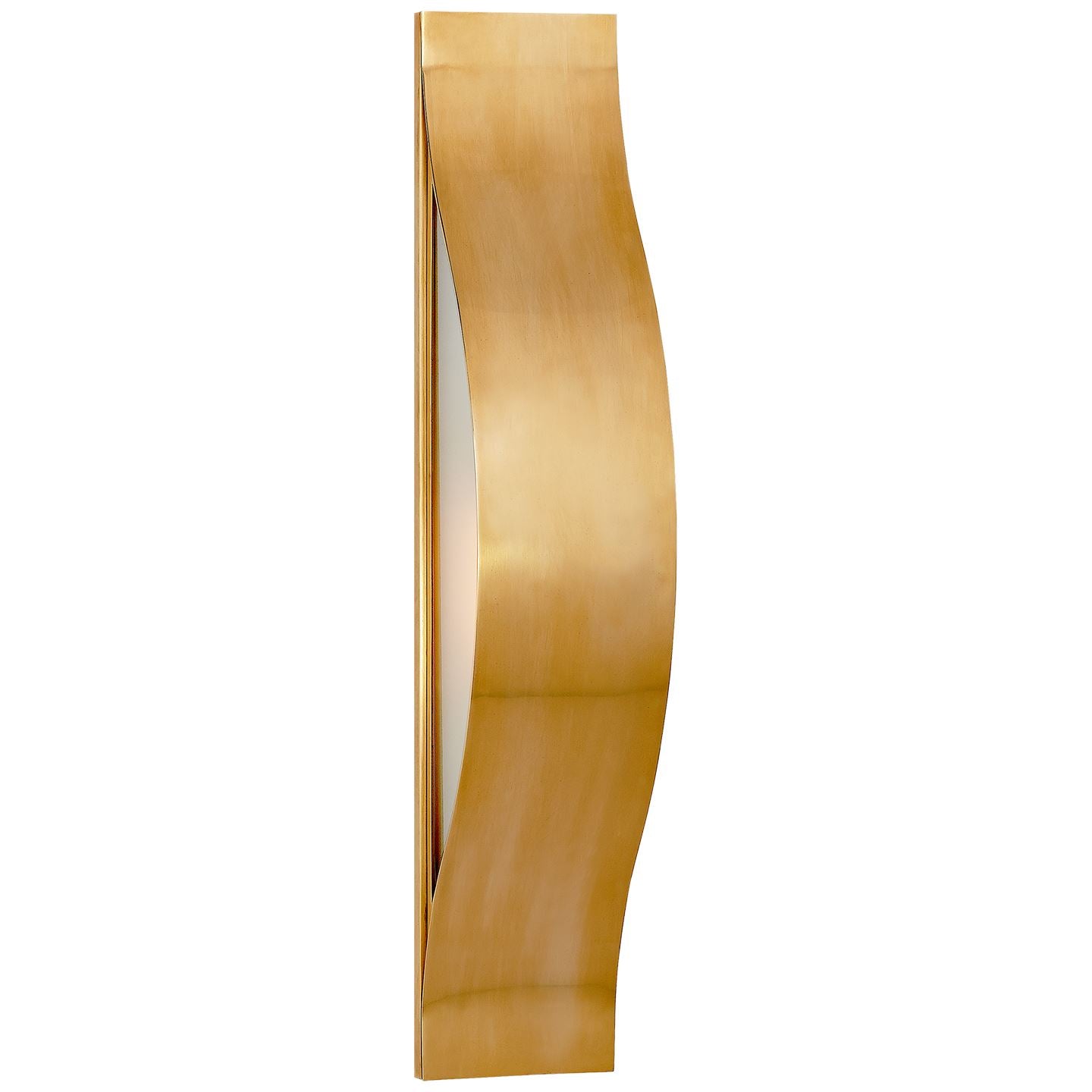 Avant Medium Linear Sconce in Antique-Burnished Brass with Frosted Glass - Salisbury & Manus