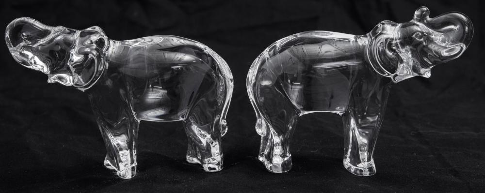 Baccarat Elephant Crystal Sculptures - Salisbury & Manus