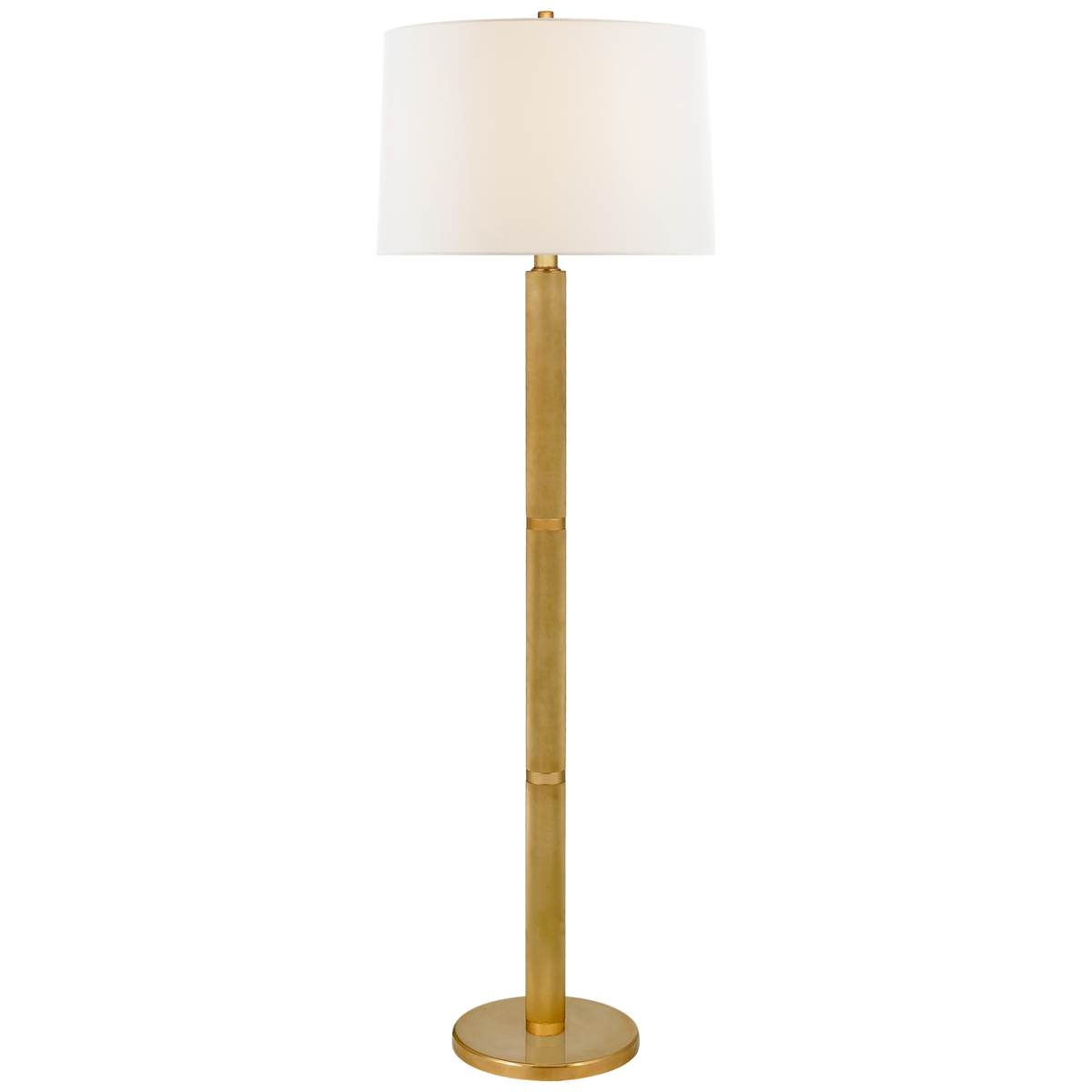 Barrett Large Knurled Floor Lamp in Natural Brass