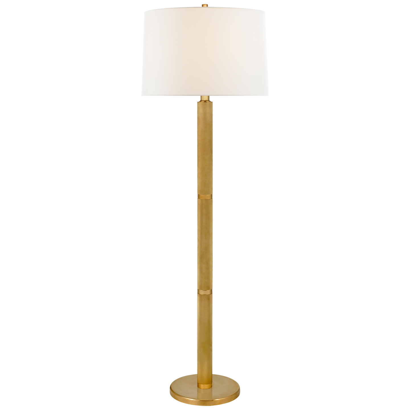 Barrett Large Knurled Floor Lamp in Natural Brass