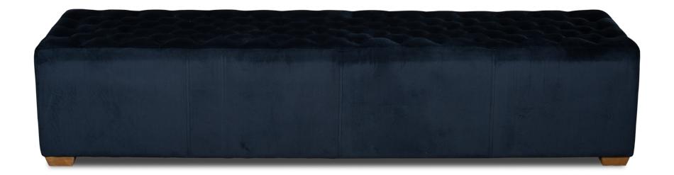 Bean Bench, Buttoned Blue Velvet - Salisbury & Manus