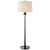 Beaumont Floor Lamp in Aged Iron with Linen Shade - Salisbury & Manus