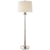 Beaumont Floor Lamp in Burnished Silver Leaf with Linen Shade - Salisbury & Manus