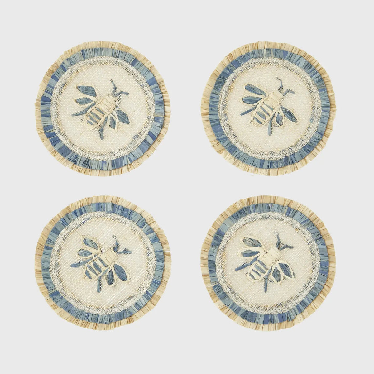 Bee Straw Coasters- Set of Four
