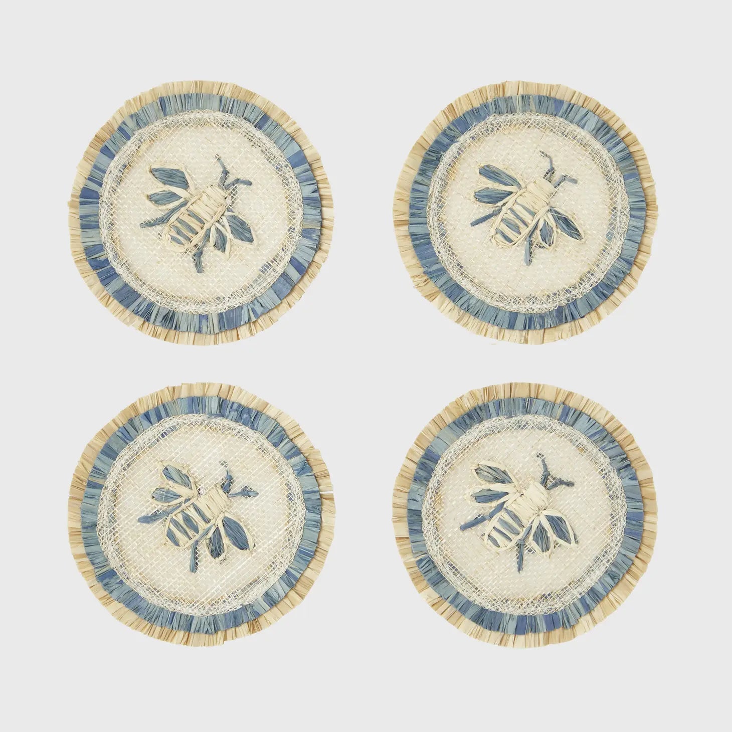 Bee Straw Coasters- Set of Four