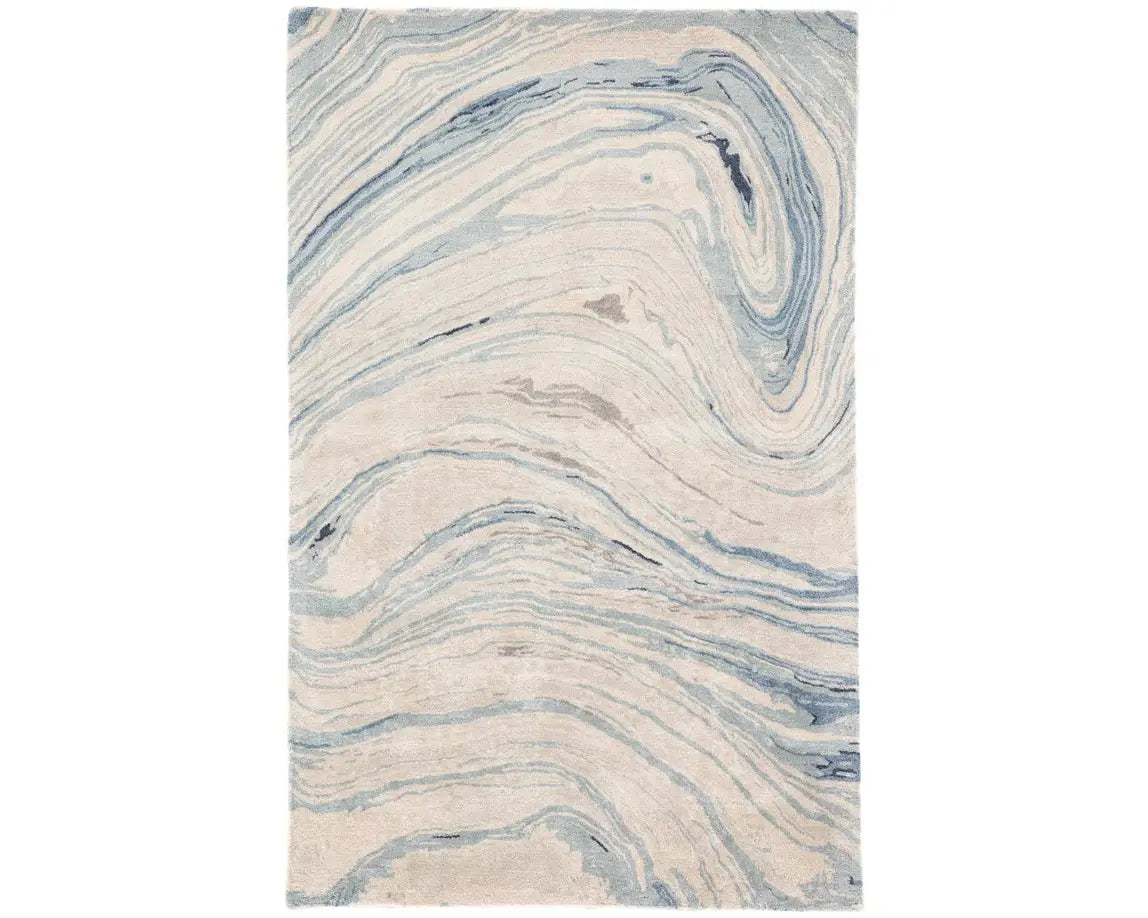 Blue and white Jaipur hand tufted area carpet 8 x 10