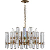 Bonnington Large Chandelier in Hand-Rubbed Antique Brass with Crystal - Salisbury & Manus