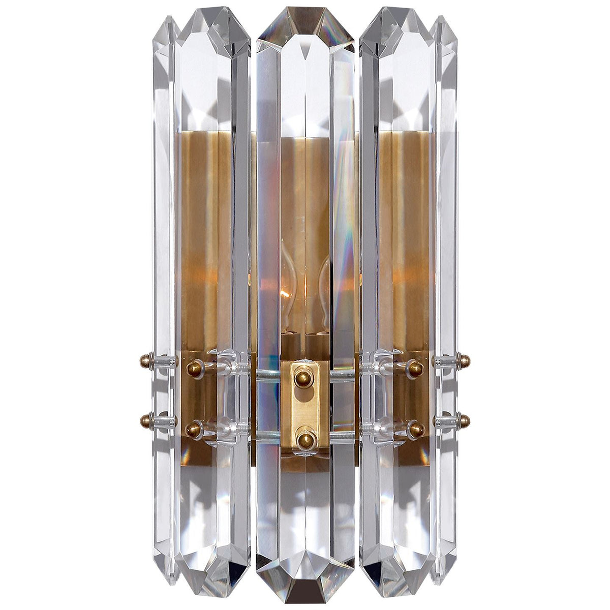 Bonnington Wall Sconce in Hand-Rubbed Antique Brass with Crystal - Salisbury & Manus