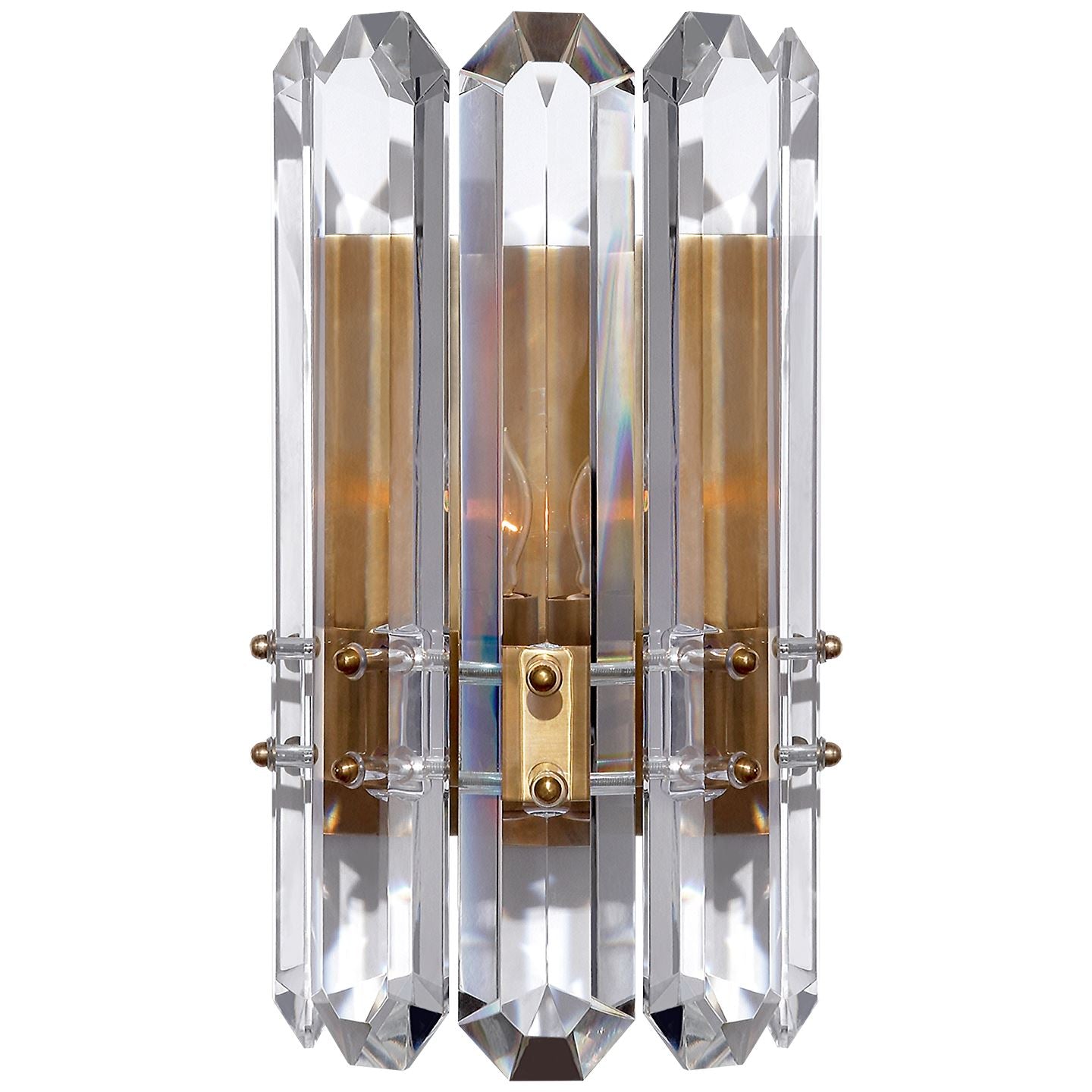 Bonnington Wall Sconce in Hand-Rubbed Antique Brass with Crystal - Salisbury & Manus