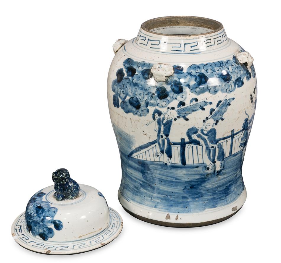 Bridges Ceramic Urn with Lid - Salisbury & Manus