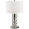 Brookings Large Table Lamp in Crystal and Polished Nickel with White Paper Shade - Salisbury & Manus