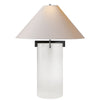 Brooks Table Lamp in Crystal and Aged Iron with Natural Paper Shade - Salisbury & Manus
