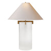 Brooks Table Lamp in Crystal and Gilded Iron with Natural Paper Shade - Salisbury & Manus
