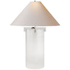 Brooks Table Lamp in Crystal and Polished Nickel with Natural Paper Shade - Salisbury & Manus