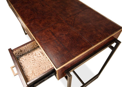 Brown Leather Desk - Salisbury & Manus