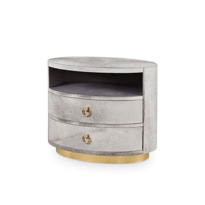 BRUTUS 2-DRAWER SIDE TABLE, GRAY