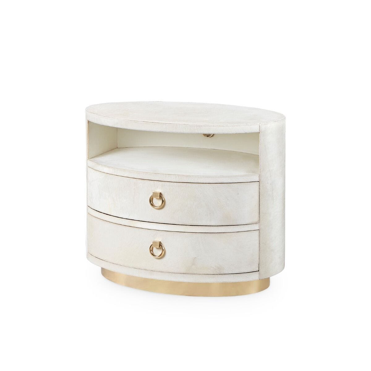 BRUTUS 2-DRAWER SIDE TABLE, SNOW