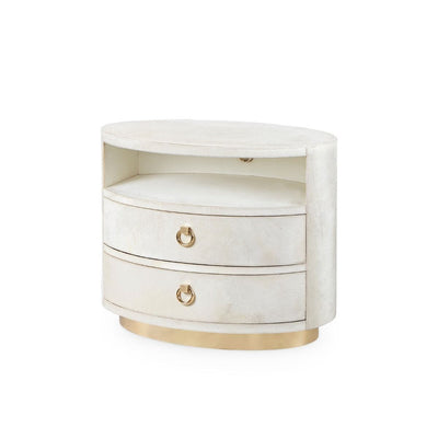 BRUTUS 2-DRAWER SIDE TABLE, SNOW