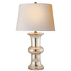 Bull Nose Cylinder Table Lamp in Mercury Glass with Natural Paper Shade - Salisbury & Manus