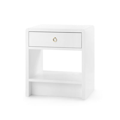 BUTTONS 1-DRAWER SIDE TABLE, WHITE PEARL