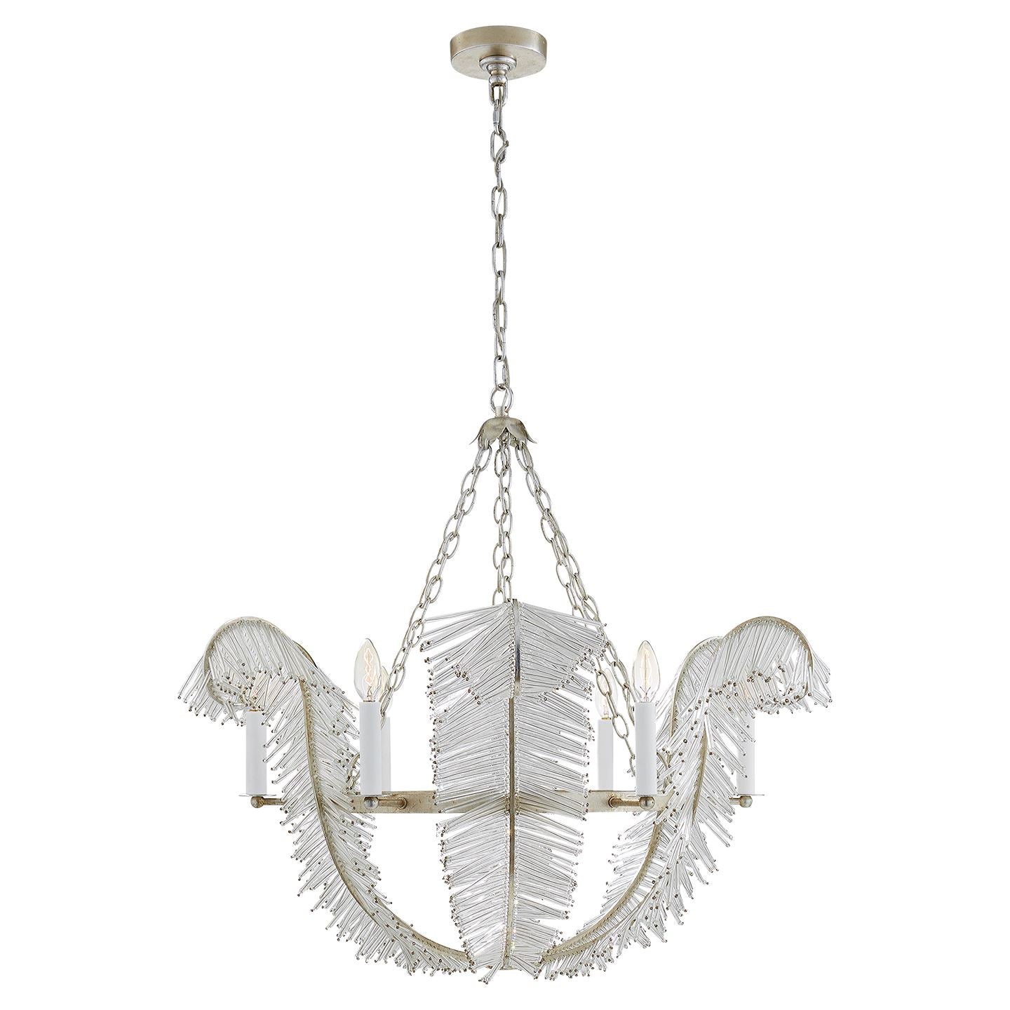Calais 34" Chandelier in Burnished Silver Leaf - Salisbury & Manus