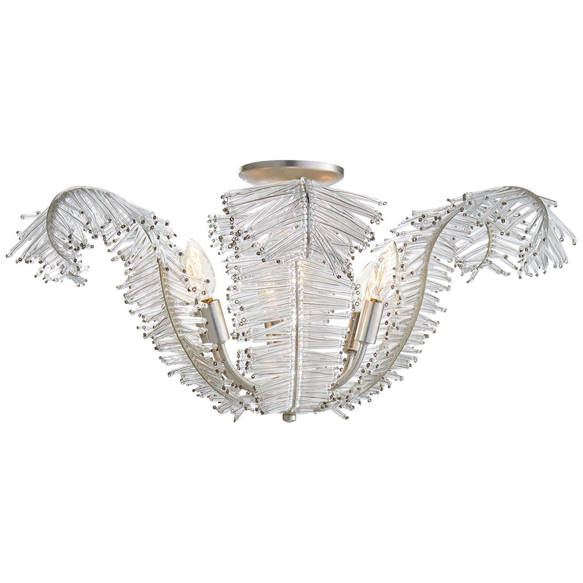 Calais Large Semi-Flush in Burnished Silver Leaf - Salisbury &amp; Manus
