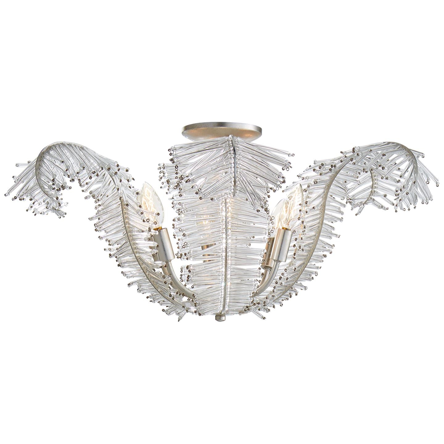 Calais Large Semi-Flush in Burnished Silver Leaf - Salisbury & Manus