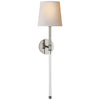 Camille Large Tail Sconce in Polished Nickel with Natural Paper Shade - Salisbury & Manus
