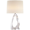 Cannes Table Lamp in Clear Glass with Linen Shade - Salisbury & Manus