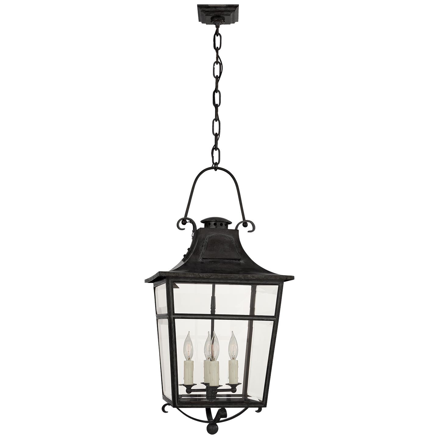 Carrington Small Lantern in French Rust with Clear Glass - Salisbury & Manus