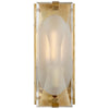 Castle Peak Small Bath Sconce in Soft Brass with Etched Clear Glass - Salisbury & Manus