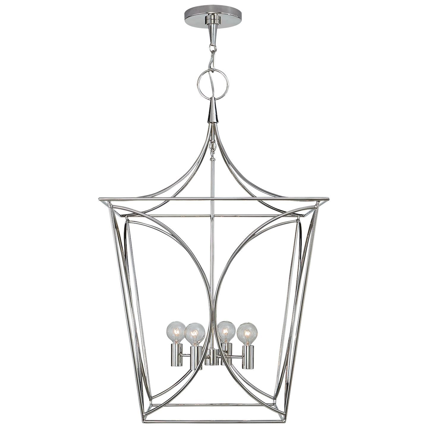 Cavanagh Medium Lantern in French Navy and Polished Nickel - Salisbury & Manus