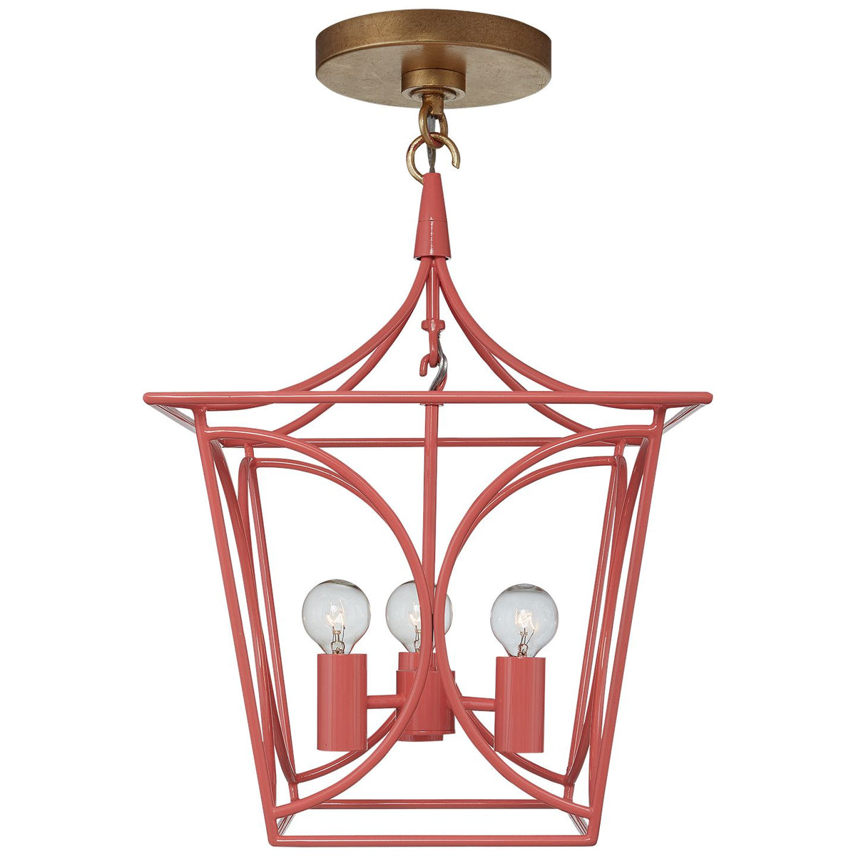 Cavanagh Mini Lantern in Coral and Gild - Salisbury &amp; Manus
