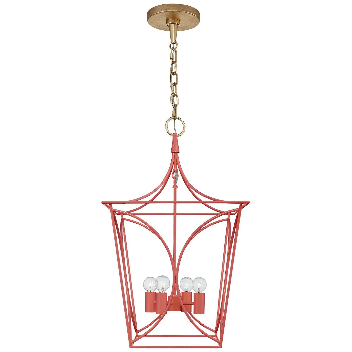 Cavanagh Small Lantern in Coral and Gild - Salisbury & Manus