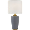 Chado Large Table Lamp in Polar Blue Crackle with Linen Shade - Salisbury & Manus