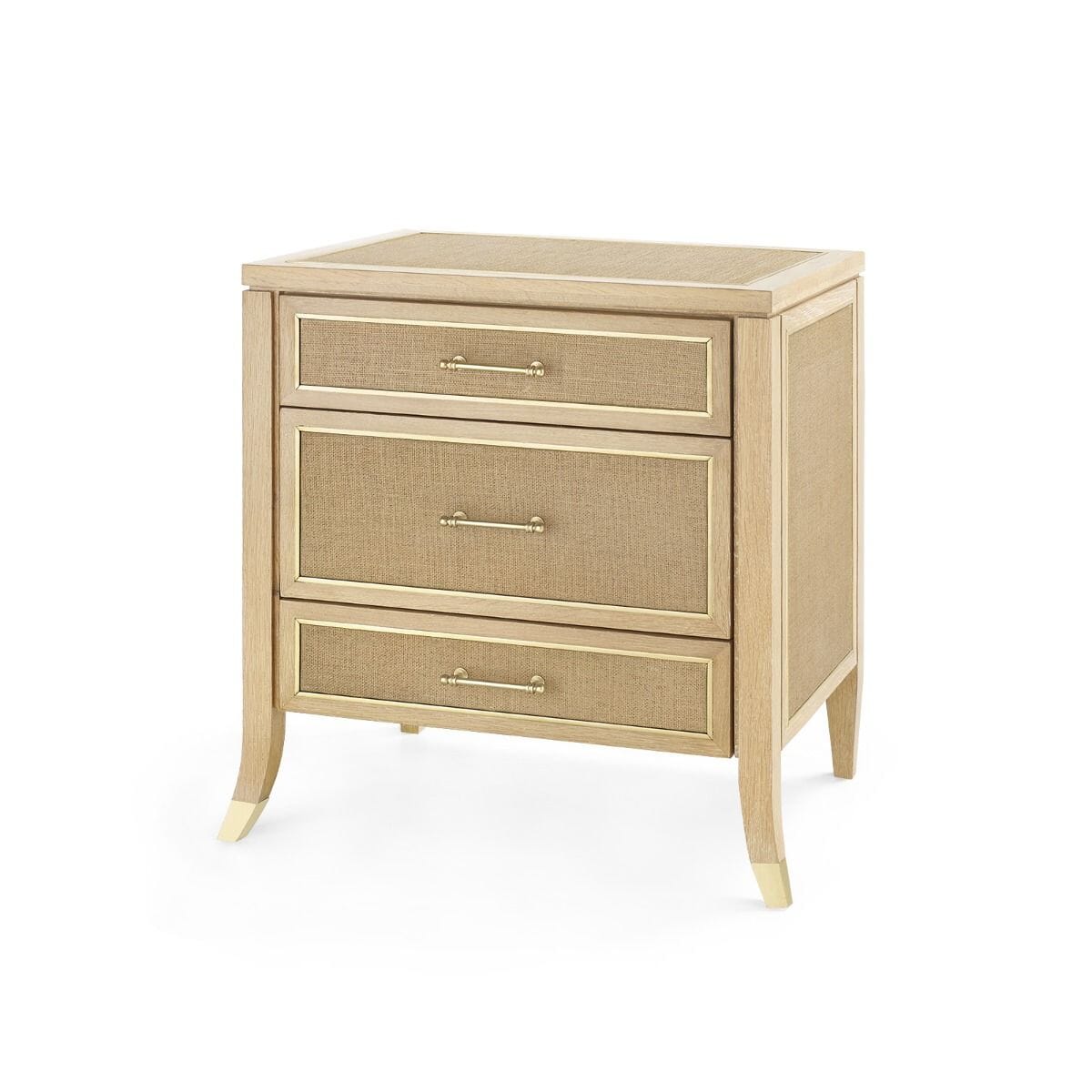 CHOICE 3-DRAWER SIDE TABLE, NATURAL AND CAMEL