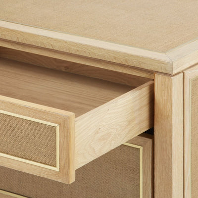CHOICE 3-DRAWER SIDE TABLE, NATURAL AND CAMEL
