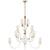 Clarice Large Chandelier in Crystal and Antique-Burnished Brass with Linen Shades - Salisbury & Manus