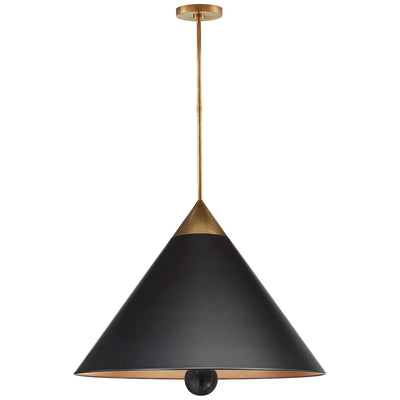 CLEO LARGE- ANTIQUE-BURNISHED BRASS AND BLACK MARBLE W/ BLACK SHADE - Salisbury & Manus