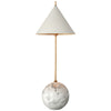 Cleo Orb Base Accent Lamp in Antique-Burnished Brass with Antique White Shade Item - Salisbury & Manus