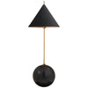 Cleo Orb Base Accent Lamp in Antique-Burnished Brass with Black Shade - Salisbury & Manus