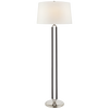 Cody Large Floor Lamp in Polished Nickel and Chocolate Leather