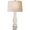 Contemporary Balustrade Table Lamp in Alabaster with Natural Paper Shade - Salisbury & Manus