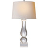 Contemporary Balustrade Table Lamp in Crystal with Natural Paper Shade - Salisbury & Manus