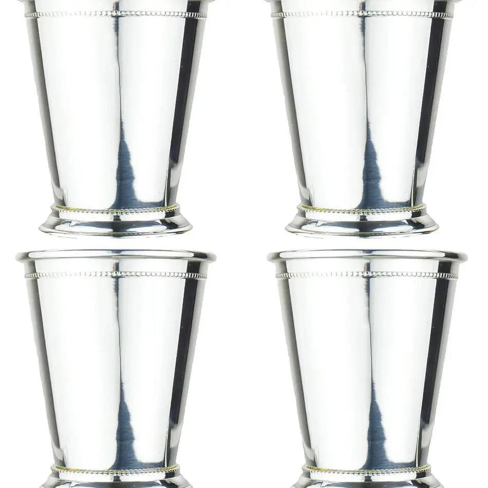 Copper Mint Julep Cup w/ Silver Plate (Set of 4)